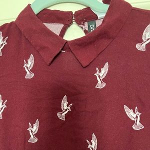 Dark Burgandy Collared Dress.
